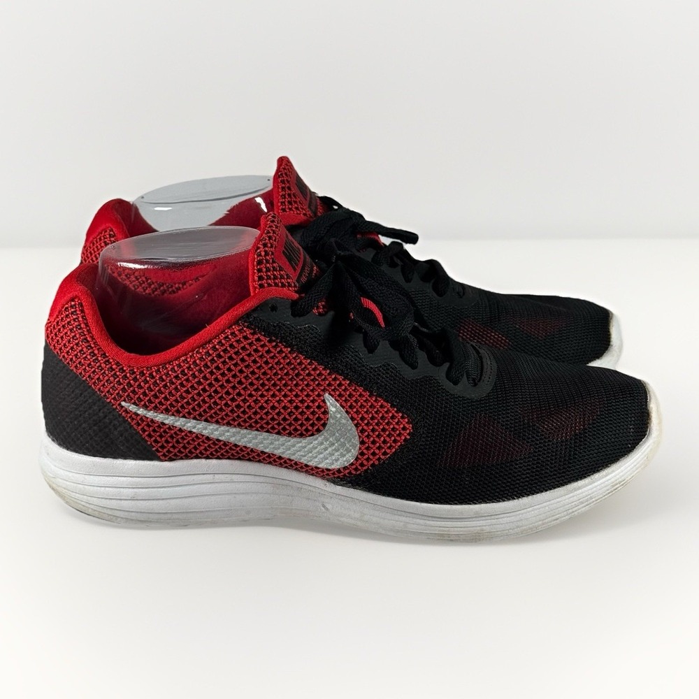 Nike‎ Revolution 3 Men's Running Shoes Black Red Silver 819300-600 Size 9